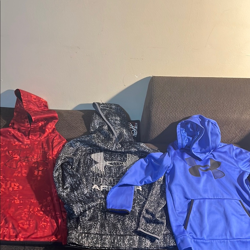 Under Armour Kids Hoodie Set - Red, Black, and Blue